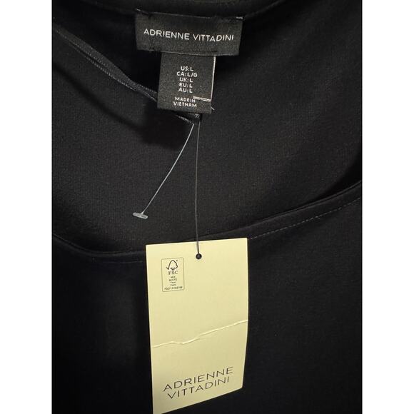 NWT Adrienne Vittadini black square neck line pull over with 3/4 sleeves - Picture 3 of 5